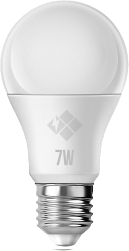 E27 standard — 7 W (E27, 3000K/6500K) — transparent cutout of a Zəfər İşığı LED lamp