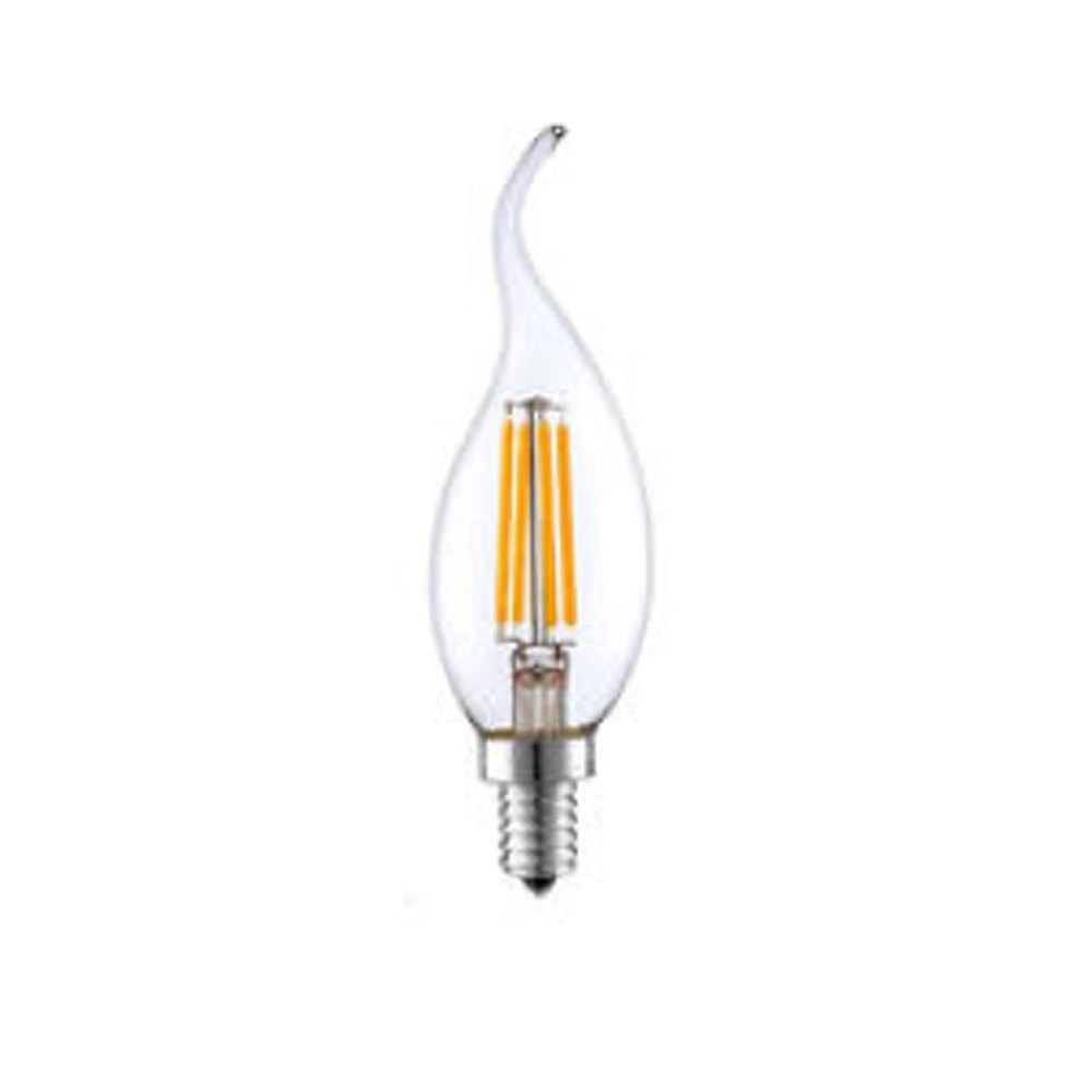 Filament candle — teardrop — 6 W — LED lamp, E14, product photo on white
