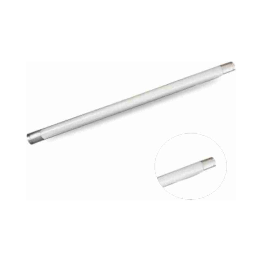 Long white fluorescent tube with a close-up of its end in a circle — T8 tubes and the G13 base: how LED tubes fit in